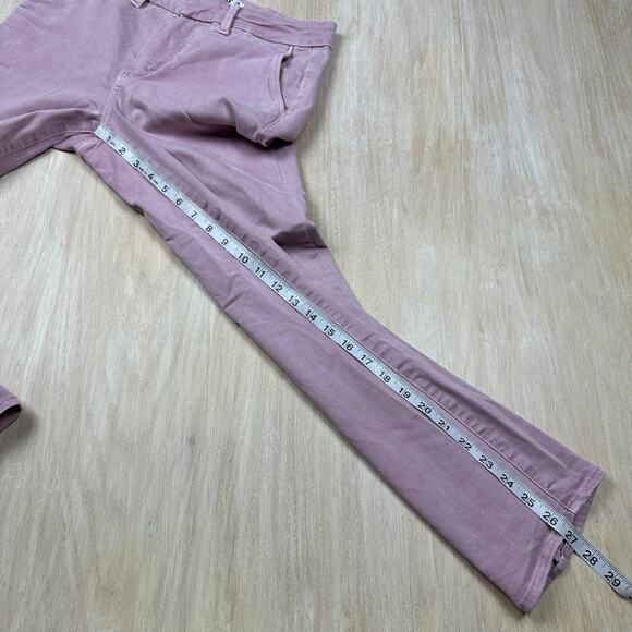 Paige Romy Flat Front Weekend Chino Rose Pink Cropped Trouser Dress Pants 28 - Picture 8 of 15